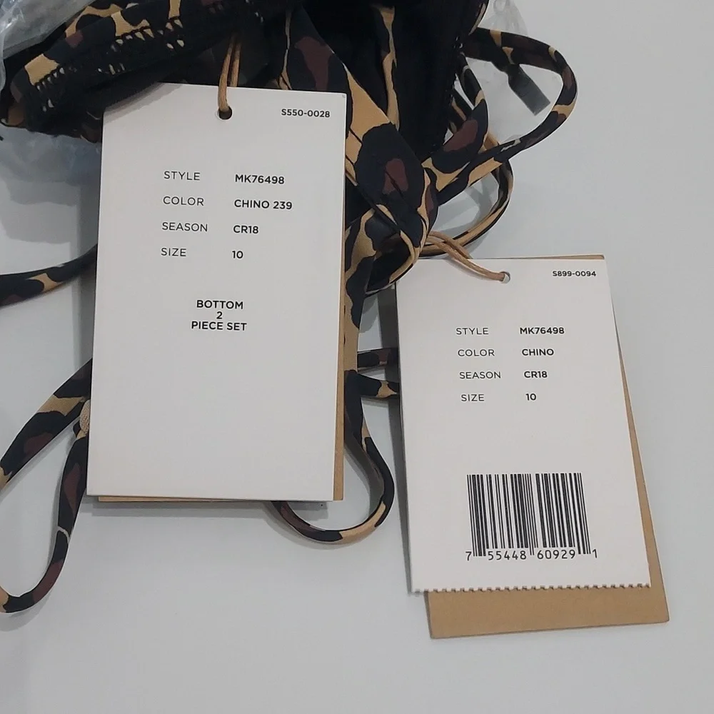 Michael Kors Collection 2-Piece Animal-Print Bikini Set size 10